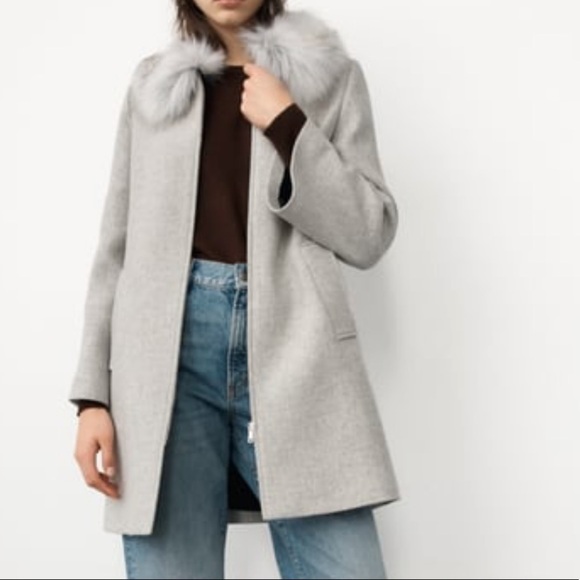 Zara Jackets & Blazers - ZARA COAT WITH FAUX FUR COLLAR SZ S